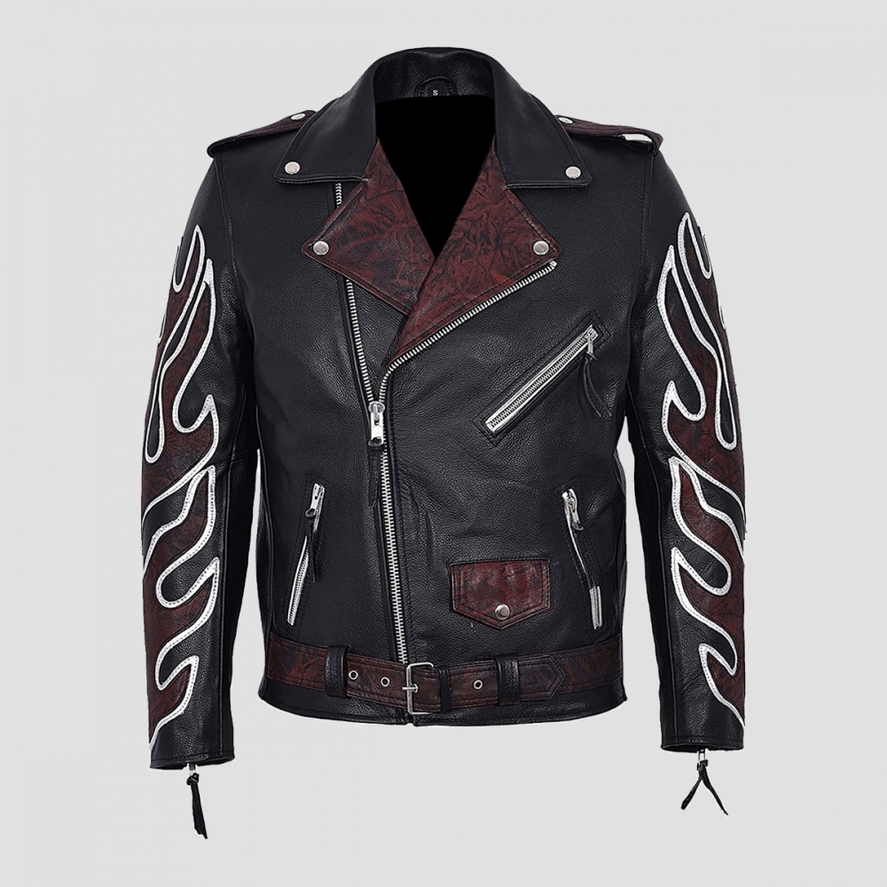 Classic Black Motorcycle Leather Jacket